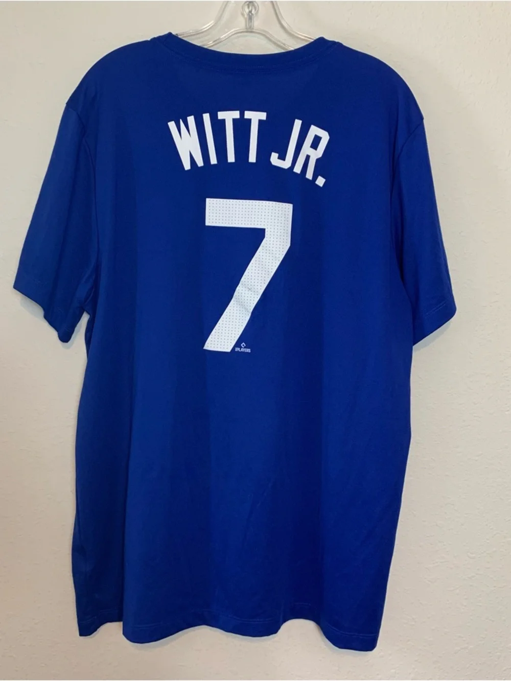 Nike‎ Blue Royals Graphic Tee XL Witt Jr Number 7 Lightweight KC Baseball